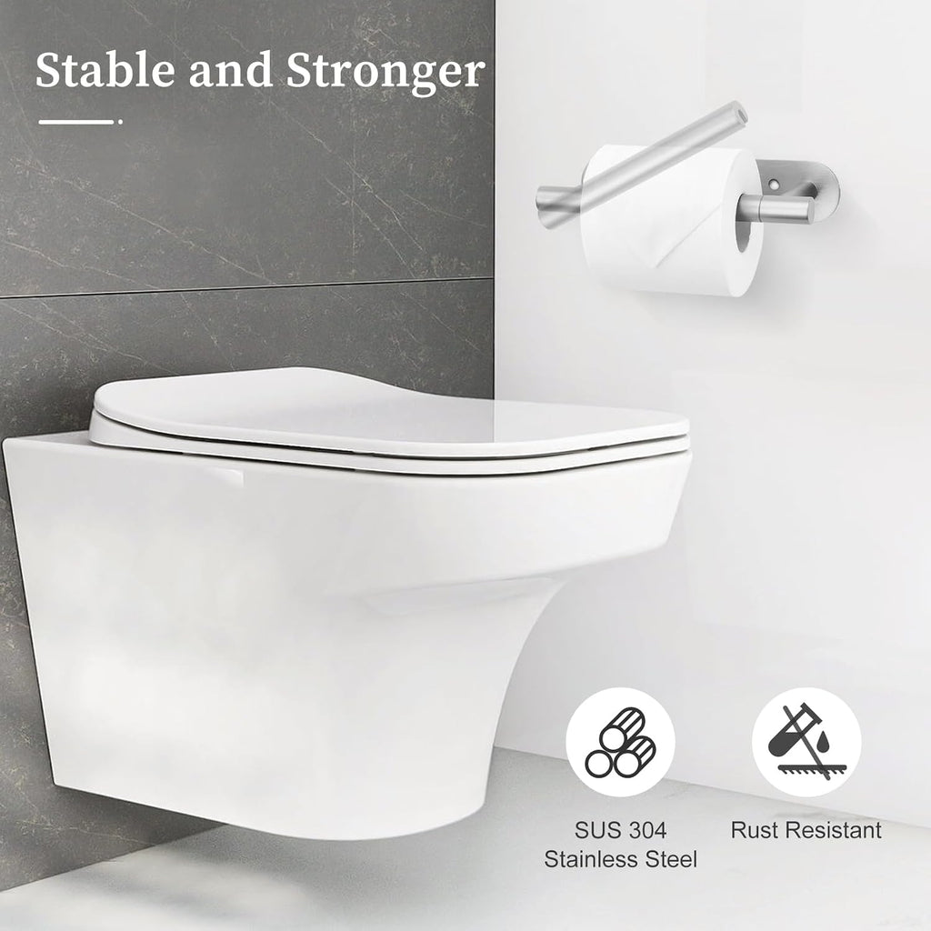 2 Pieces Brushed Nickel Toilet Paper Holder Wall Mount for Bathroom
