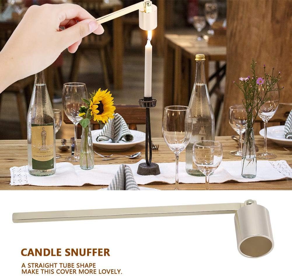 Stainless Steel Candle Snuffer Wick Dipper Oil Lamp Trim Trimmer Scissor Cutter Tool Hook(Gold)