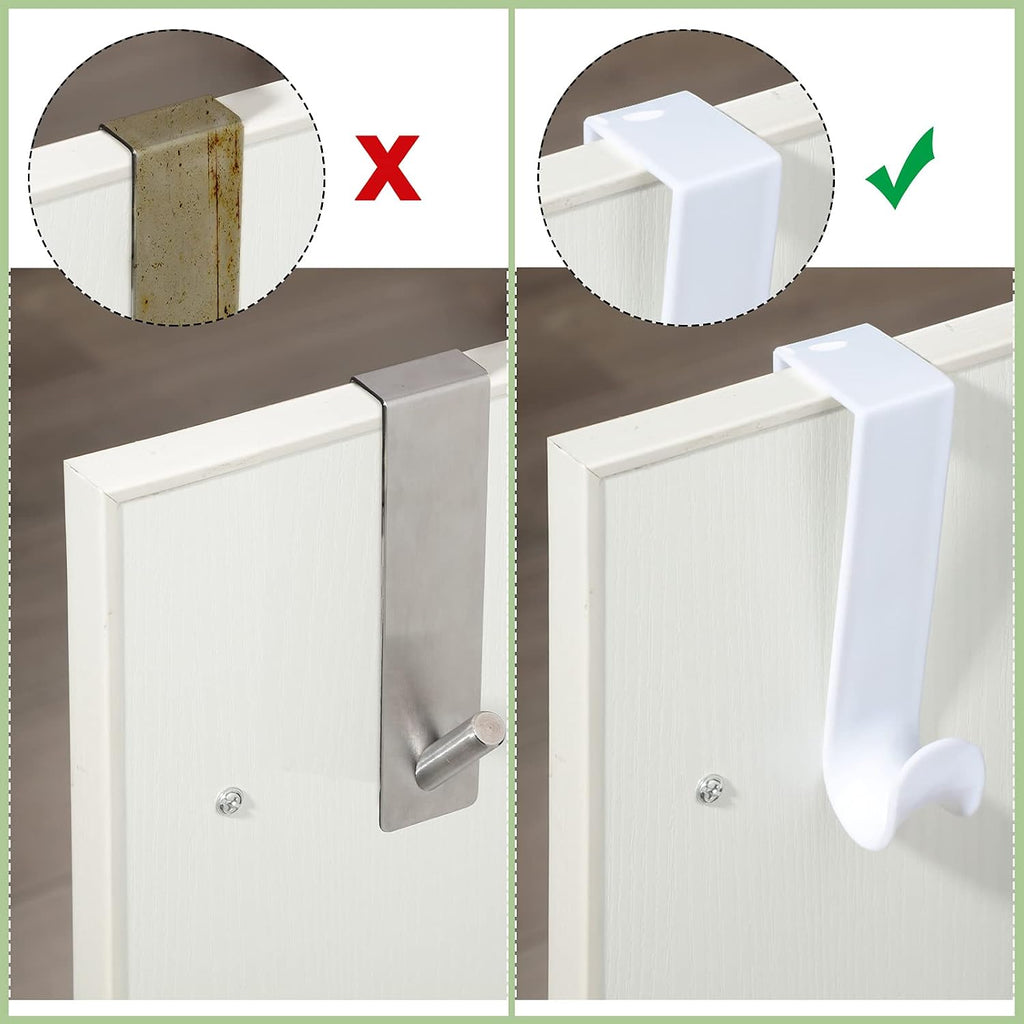 Jetec 16 Pcs 8 Pcs Plastic Over the Door Clothes Hooks Bulk, 4.72‘’ Long