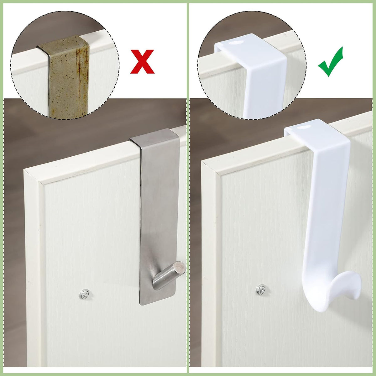 Jetec 16 Pcs 8 Pcs Plastic Over the Door Clothes Hooks Bulk, 4.72‘’ Long