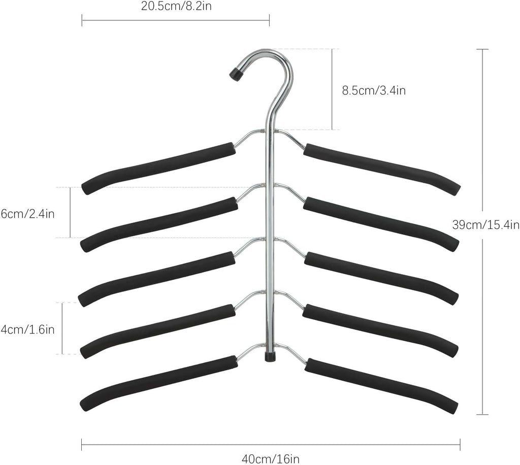 DOIOWN Blouse & Shirt Hangers - Non Slip Space Saving Stainless Steel Closet Organizer (2 Pack)
