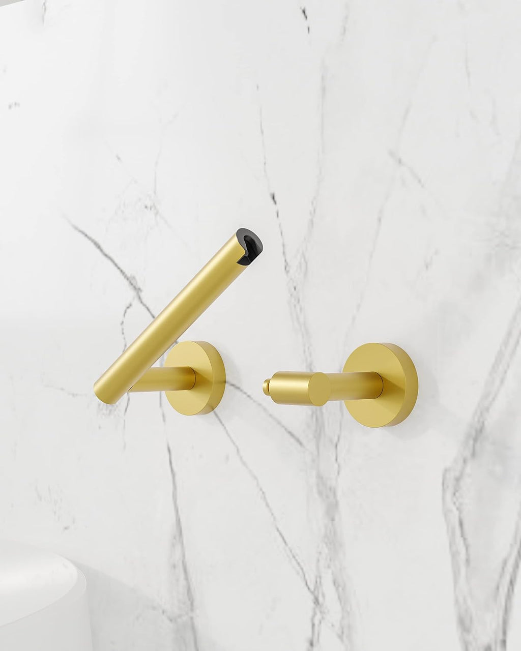 RUACQ Brushed Gold Toilet Paper Holder Wall Mount for Bathroom