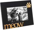 Isaac Jacobs 4x6 Black Wood Sentiments Cat Meow” Picture Frame