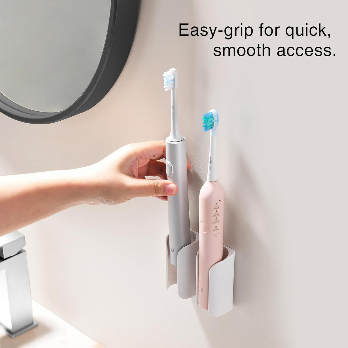 Electric Toothbrush Holder for Bathroom, Adhesive Toothbrush Stand