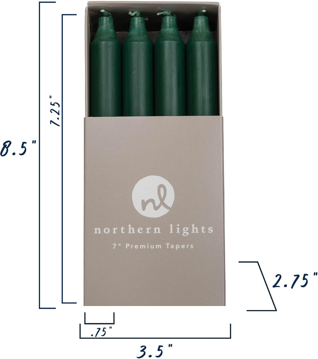 Northern Lights Candles - 7" 12pk Tapers - Hunter Green - 71737