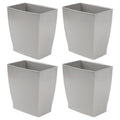 iDesign Small Plastic Bathroom Trash Can, Slim Rectangle, 4-Pack