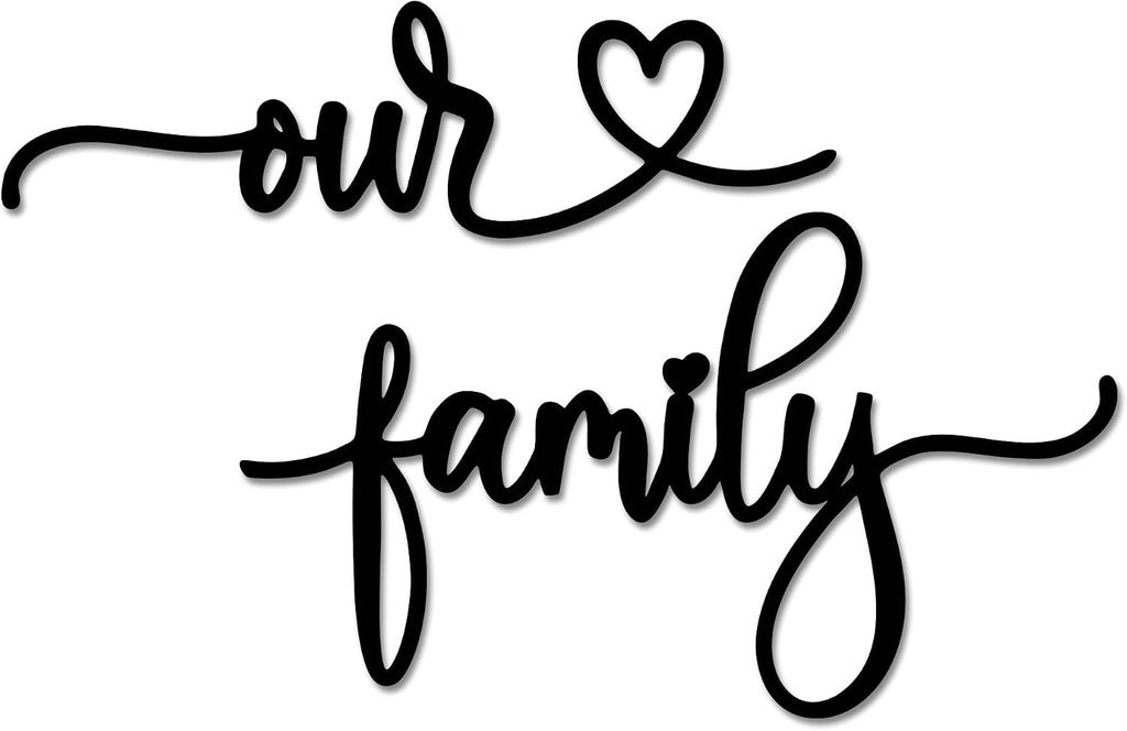 Rajukit Our Family Metal Wall Decor Sign for Home