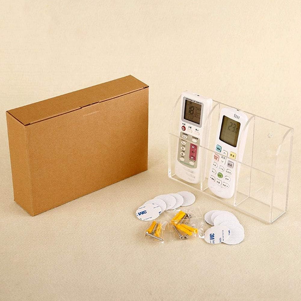Clear Acrylic TV Remote Control Holder Remote Control Caddy Wall Mount Media Organizer Storage Box Rack for Phone Air Conditioner TV Remote Control Storage Case, 3 Slots
