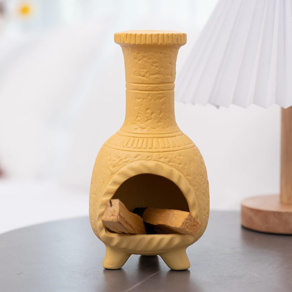 Ceramic Mini Chiminea Palo Santo Burner, Decorative Cone Incense Holder