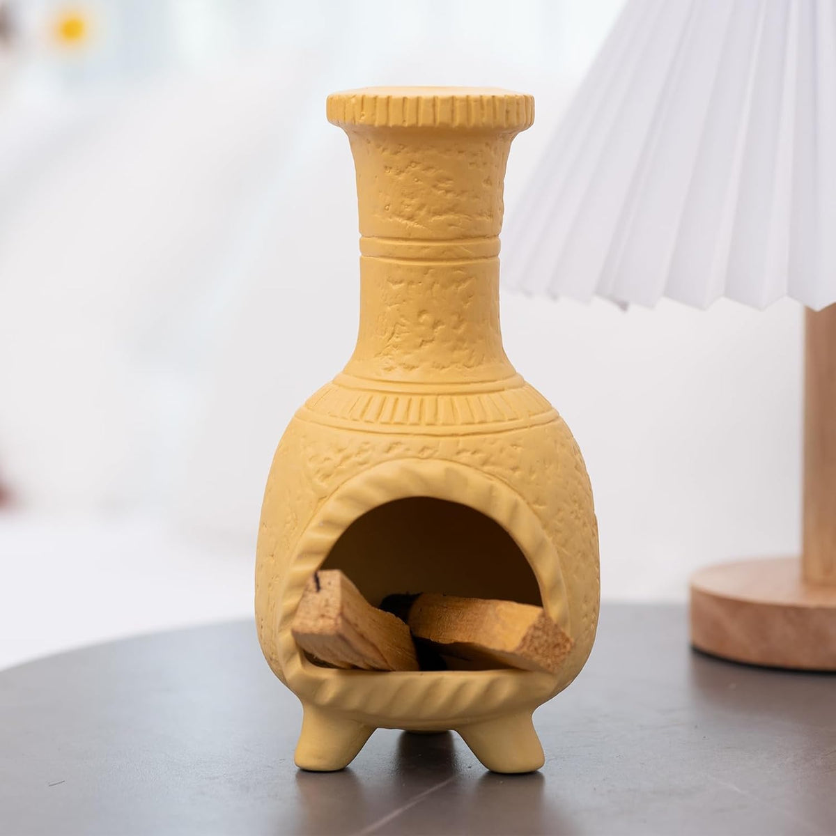 Ceramic Mini Chiminea Palo Santo Burner, Decorative Cone Incense Holder