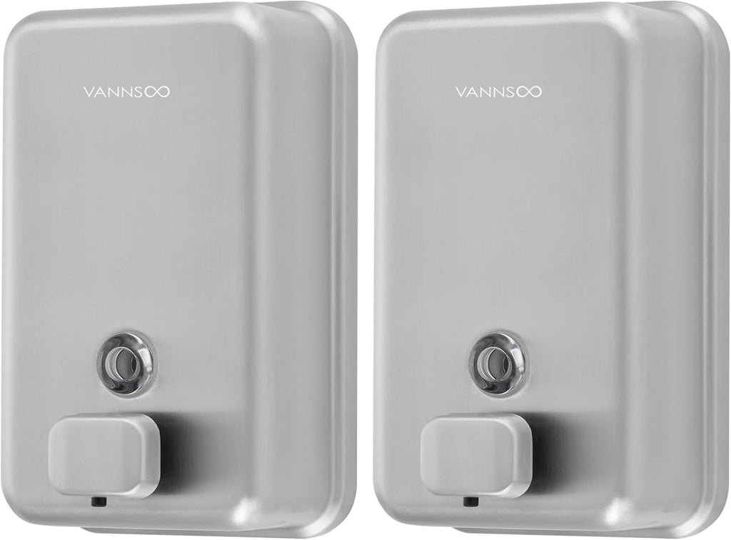 Commercial Soap Dispenser Wall Mount, Stainless Steel, 2 Pack