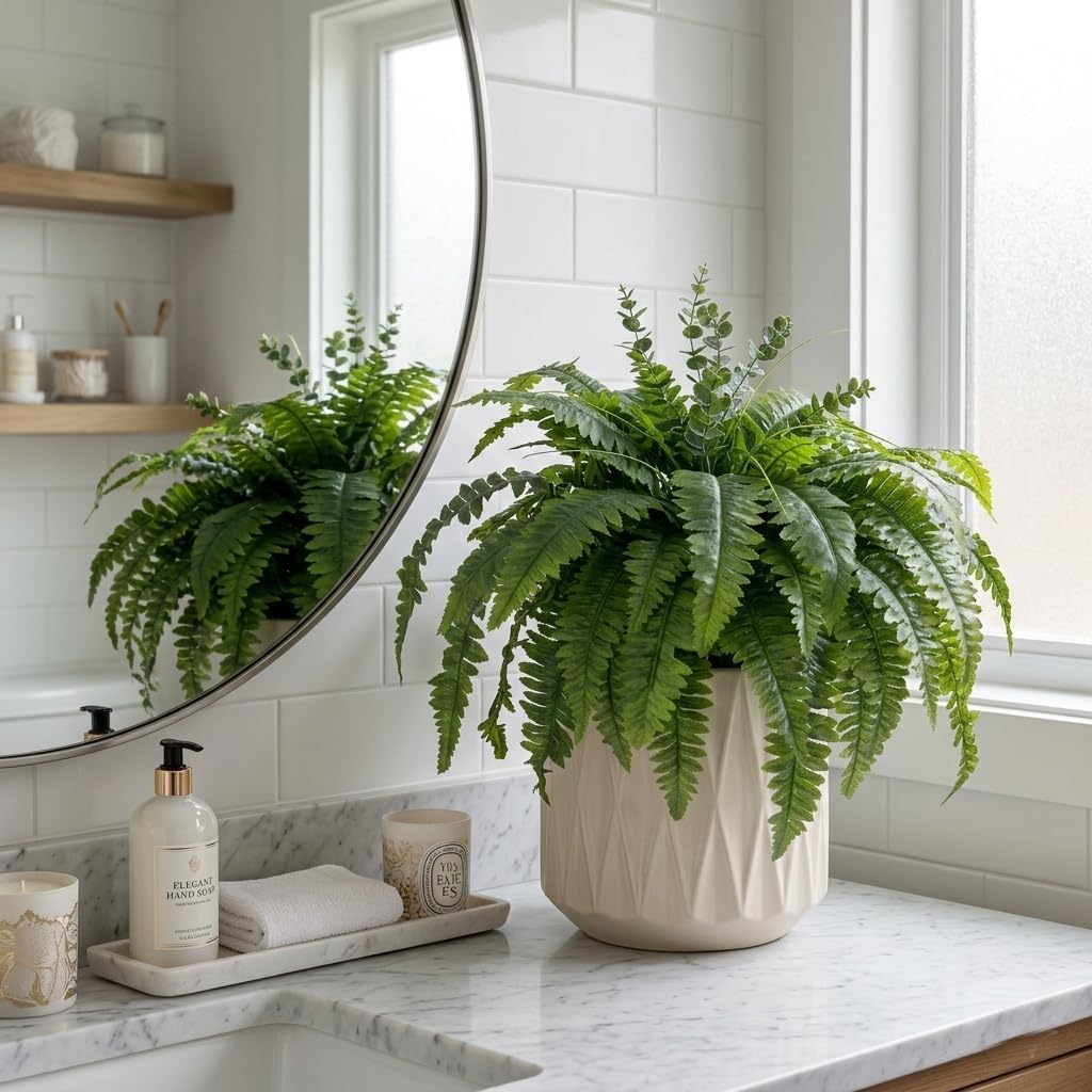 Artificial Ferns for Outdoors 2 Fake Faux Ferns for Artificial Plants Large