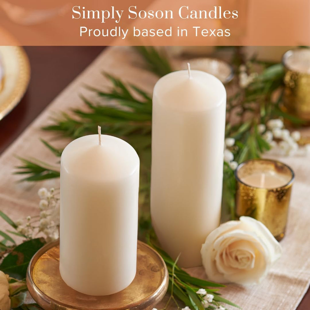 Ivory Pillar Candles, 2.75x6 Inch, Set of 6, Unscented Bulk Pack