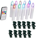 Timer LED Candles Flameless Candlesticks,4inches Remote Control Candle LED Tapered Candlestick for Harry Potter Party Decoration Wedding Decor Window Light, Multicolor, Ivory,10pcs