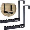 Collapsible Over The Door Hooks, 2 Pack Folding Drying Rack Hanger for Clothes & Coats, Indoor Laundry Room, Bathroom & Dorm, Space-Saving Compact Small Space Portable Black