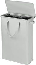 GOMAJI Slim Laundry Basket with Lid and Handles, Foldable Laundry Basket for Clothes, Clothes Hamper Easy to Carry, Dirty Hampers for Bedroom, Bathroom, Dorm, College, 12.7 Gallons(48L)