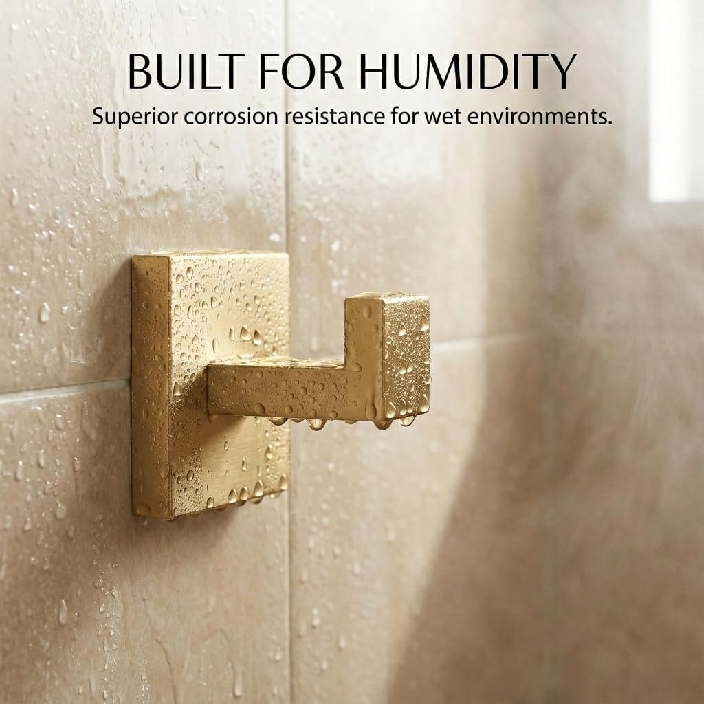 5-Piece Bathroom Hardware Set, 23.6 in Towel Bar, Brushed Gold