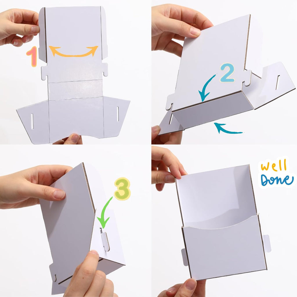 50Pcs Corrugated Trifold Brochure Holder 4.33x5.51 Inch with Slant Back - Literature Display Holder Stand for Rack Cards, Pamphlets, Menus, Flyers & Booklets - Countertop Organizer for Office,Store