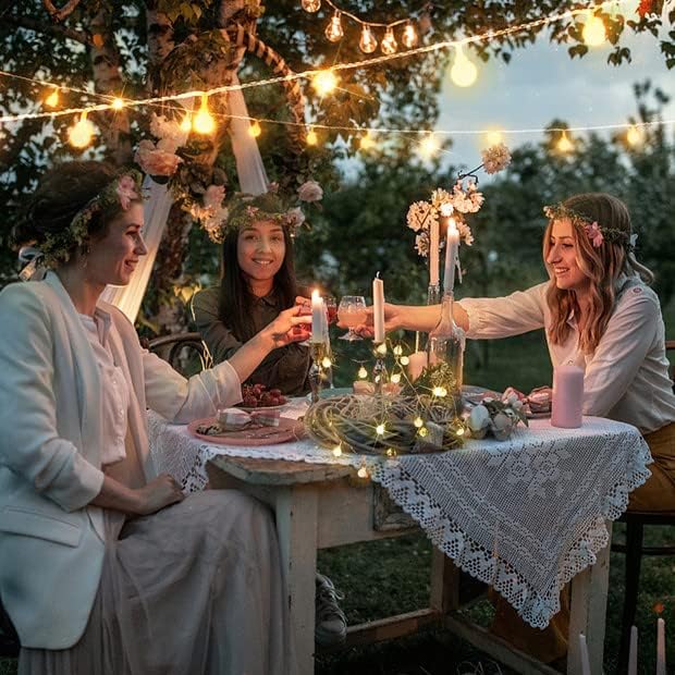 suddus 50 LED Globe String Lights Battery Operated with Remote Warm White