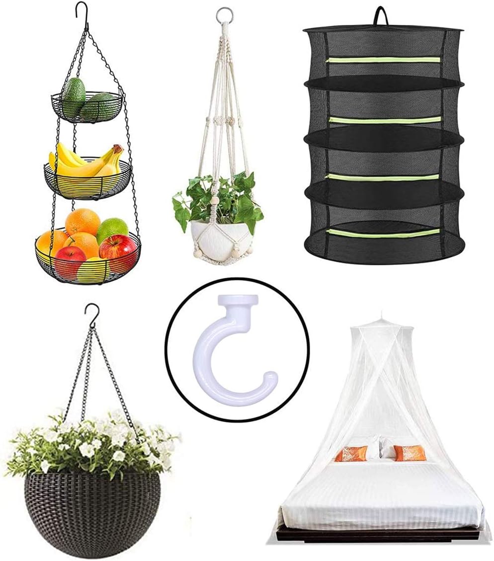 Heavy Duty Ceiling Hooks, Hanging Plants, Swag (2, White)