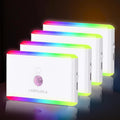 4-Pack Motion Sensor Night Light – Cruise Approved, Magnetic & Rechargeable with USB, RGB Color-Changing Modes, LED Auto Nightlight for Cabin, Bathroom, Hallway, Bed or Stairs (Indoor Travel Use)