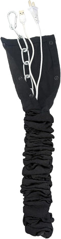 Black Linen Cord Cover, Wire Cover for Chandelier Chain, 1 Pack 70.8 in with Button Snap Closure for Lighting Wires