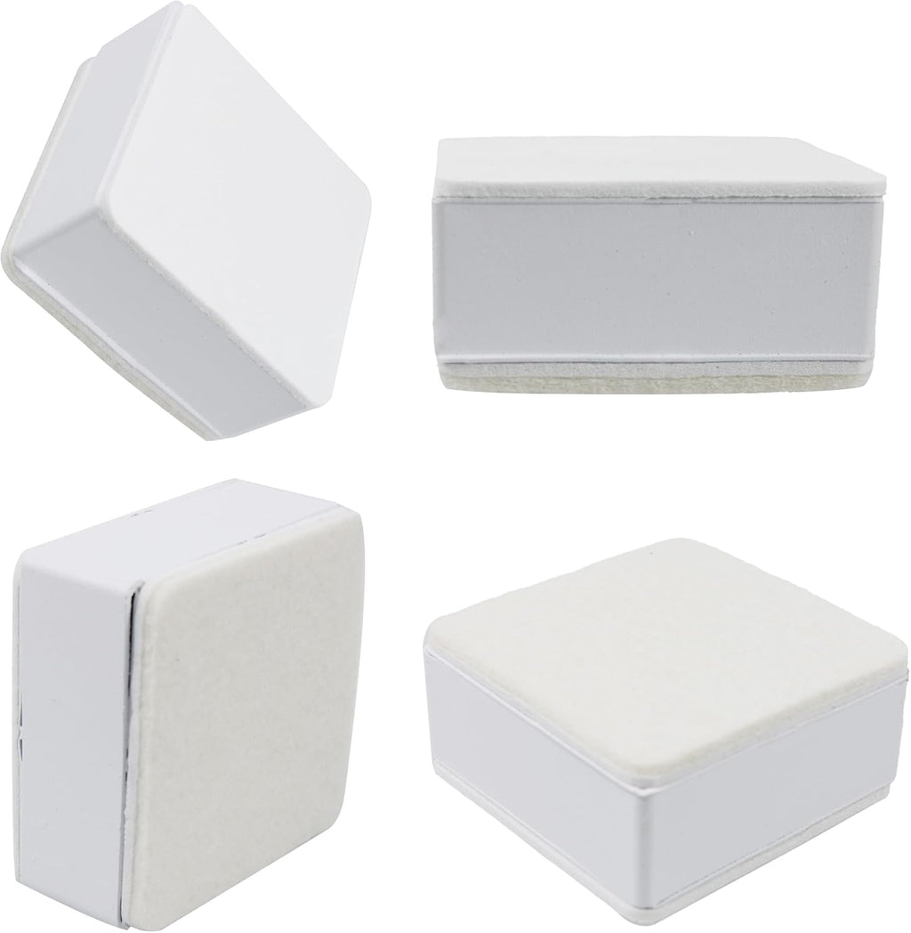 4PCS 1.2Inch Self-Adhesive Square Furniture Riser, White Carbon Steel Bed Table Sofa Lift Riser, Heavy Duty Couch Cabinet Riser, Adds 1.2 Inch Height with Felt Pad