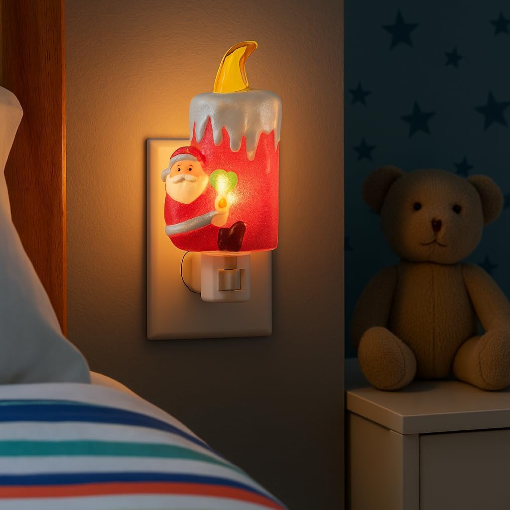 Novelty Lights LED Santa Claus with Candle Christmas Night Light Lamp
