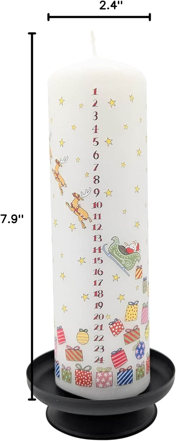 Alison Gardiner Santa's Sleigh Pillar Candle, 70hr Burn, Unscented
