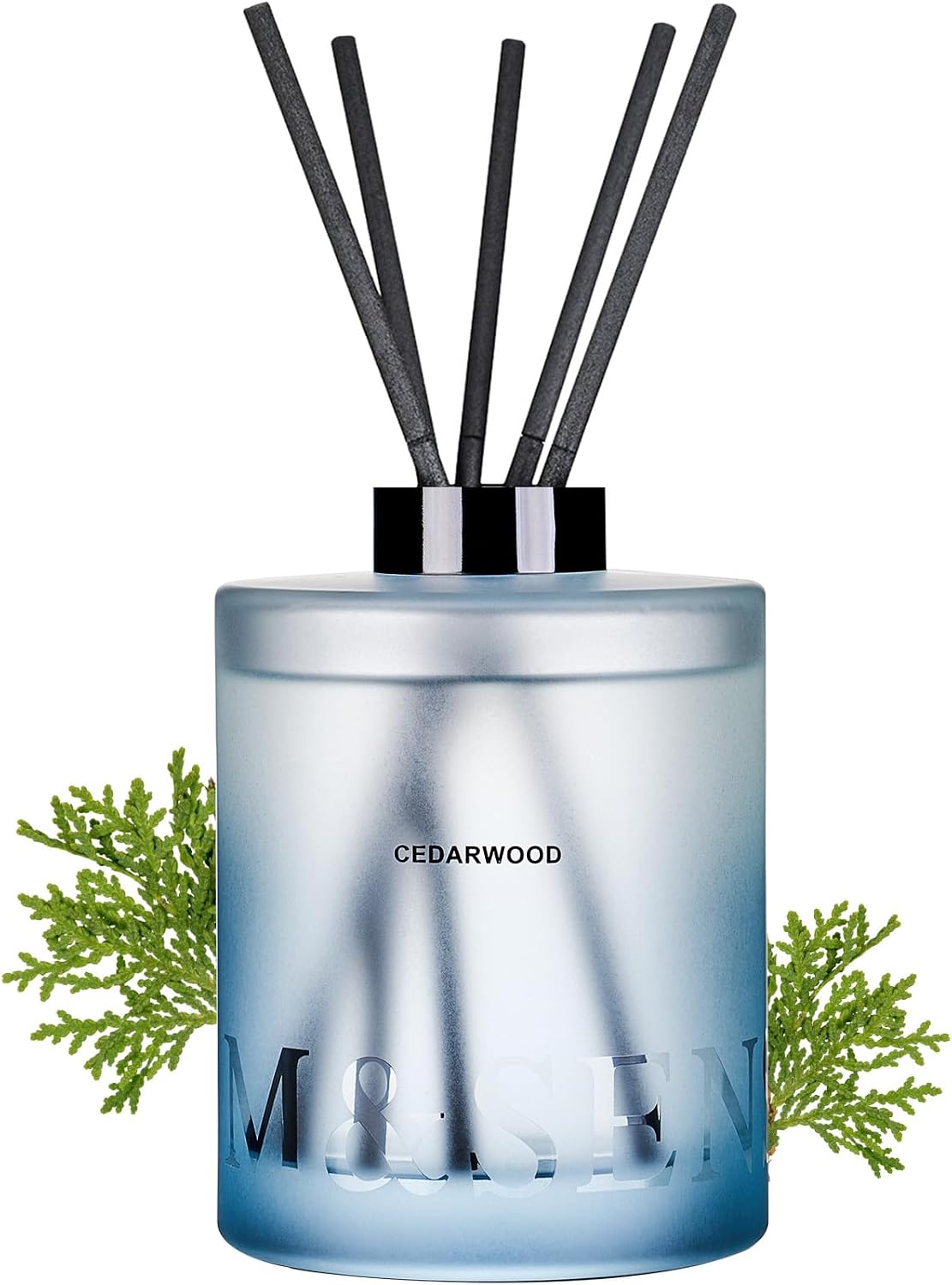 M&SENSE Reed Diffuser Set, Cedarwood, 17 oz Natural Essential Oil