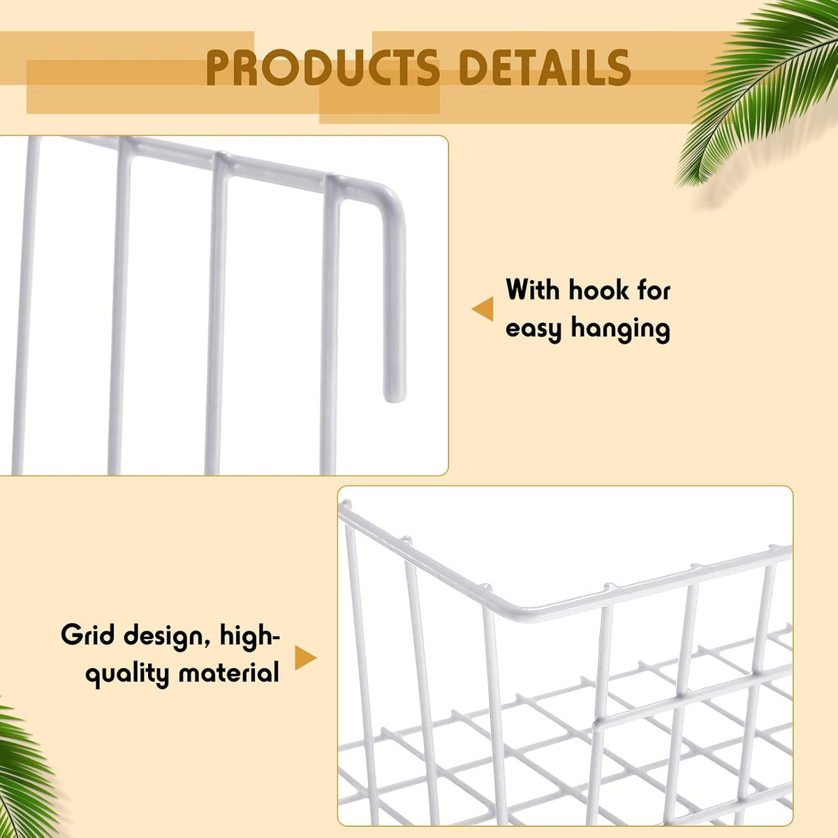 Yaocom 9 Pcs Grid Wall Shelves Gridwall Panel Accessories, White