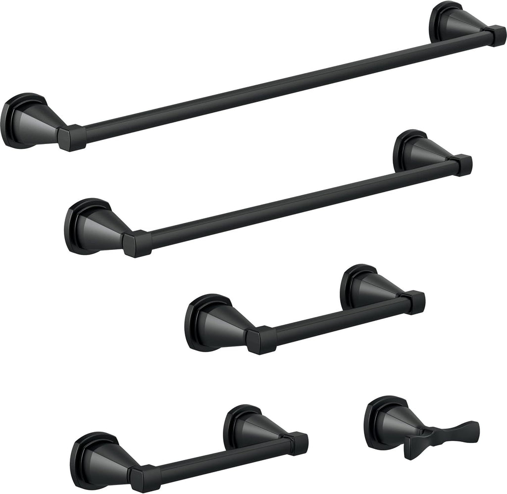 Delta Towel Rack | 18 Inch Matte Black Towel Bar for Bathroom, Kitchen | Esato Accessories