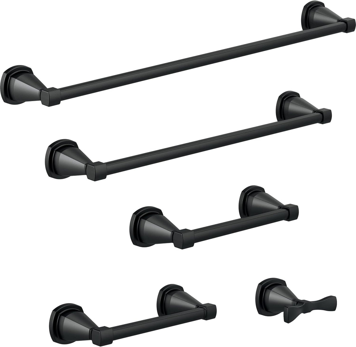 Delta Towel Rack | 18 Inch Matte Black Towel Bar for Bathroom, Kitchen | Esato Accessories