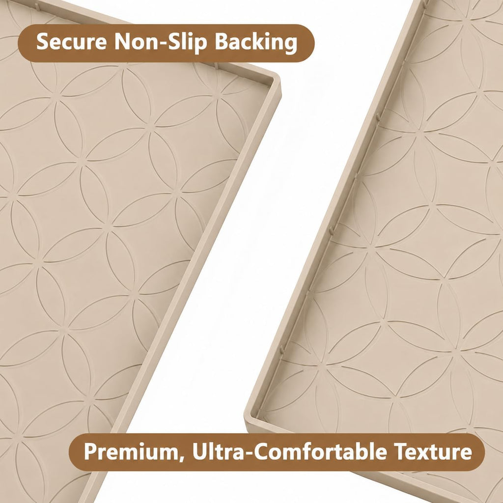 34"x22" Silicone Shelf Liner & Waterproof Under Sink Mat(Taupe)