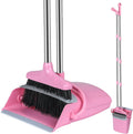 Broom and Dustpan Set, Broom with Dustpan Combo Set for Home Office Kitchen(Pink)