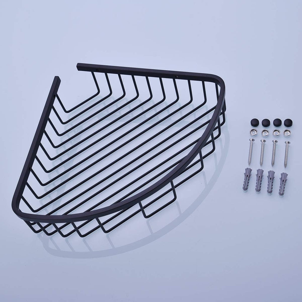 304 Stainless Steel Shower Caddy Corner Basket Shelf Bathroom Organizer Wall Mounted Storage, Matte Black Plated Finish Heavy Duty