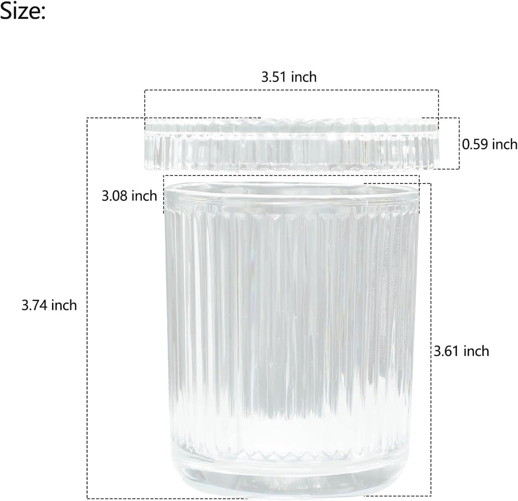 2 Pack Glass Container Qtip Holder with Lid,Mouthwash Cup,Cosmetic Storage