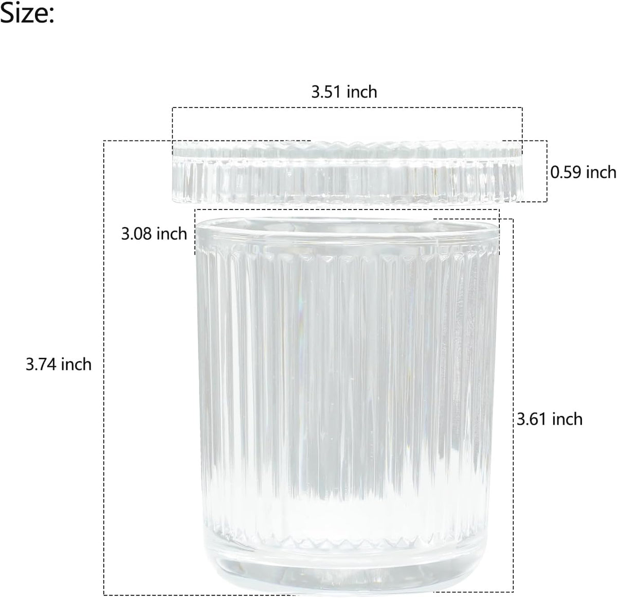 2 Pack Glass Container Qtip Holder with Lid,Mouthwash Cup,Cosmetic Storage