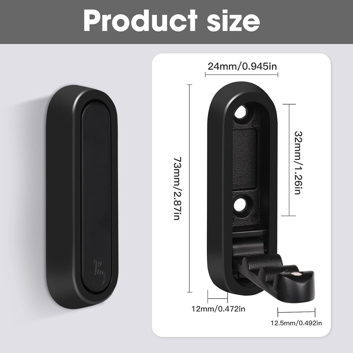 Dntorx Folding Wall Hooks, 2 Pcs Foldable Black Coat Hooks Heavy Duty Foldable Hook Bathroom Towel Hooks Robe Hooks Wall Mounted for Hanging Coat Towels Clothes Hat Bags Keys