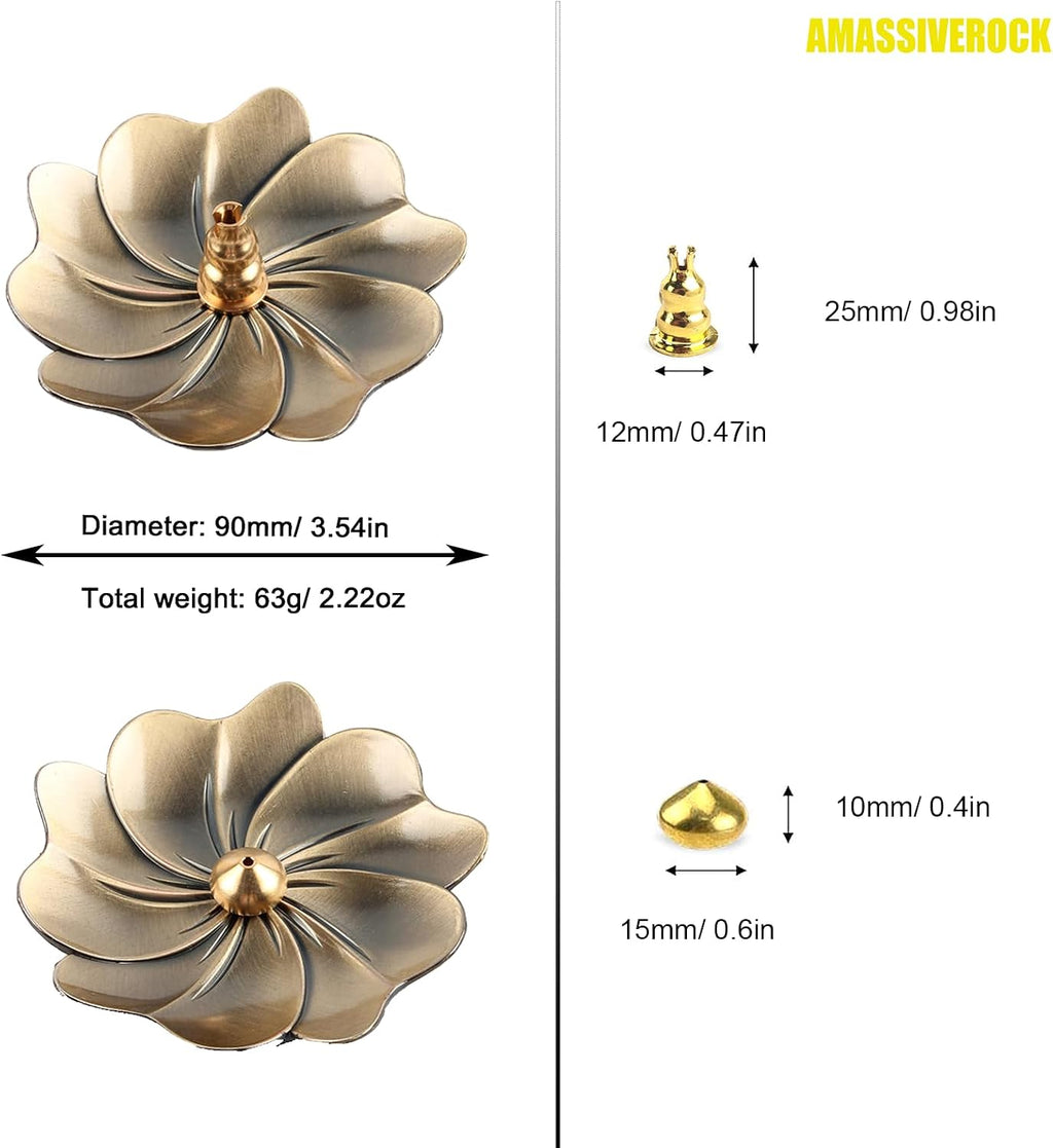 Coils Incense Burner Holder, Brass Incense Holder, Gold Lotus Incense Sticks Holder, Incense Coils Spiral Design for Long-Lasting Fragrance Meditation Yoga Decor Home