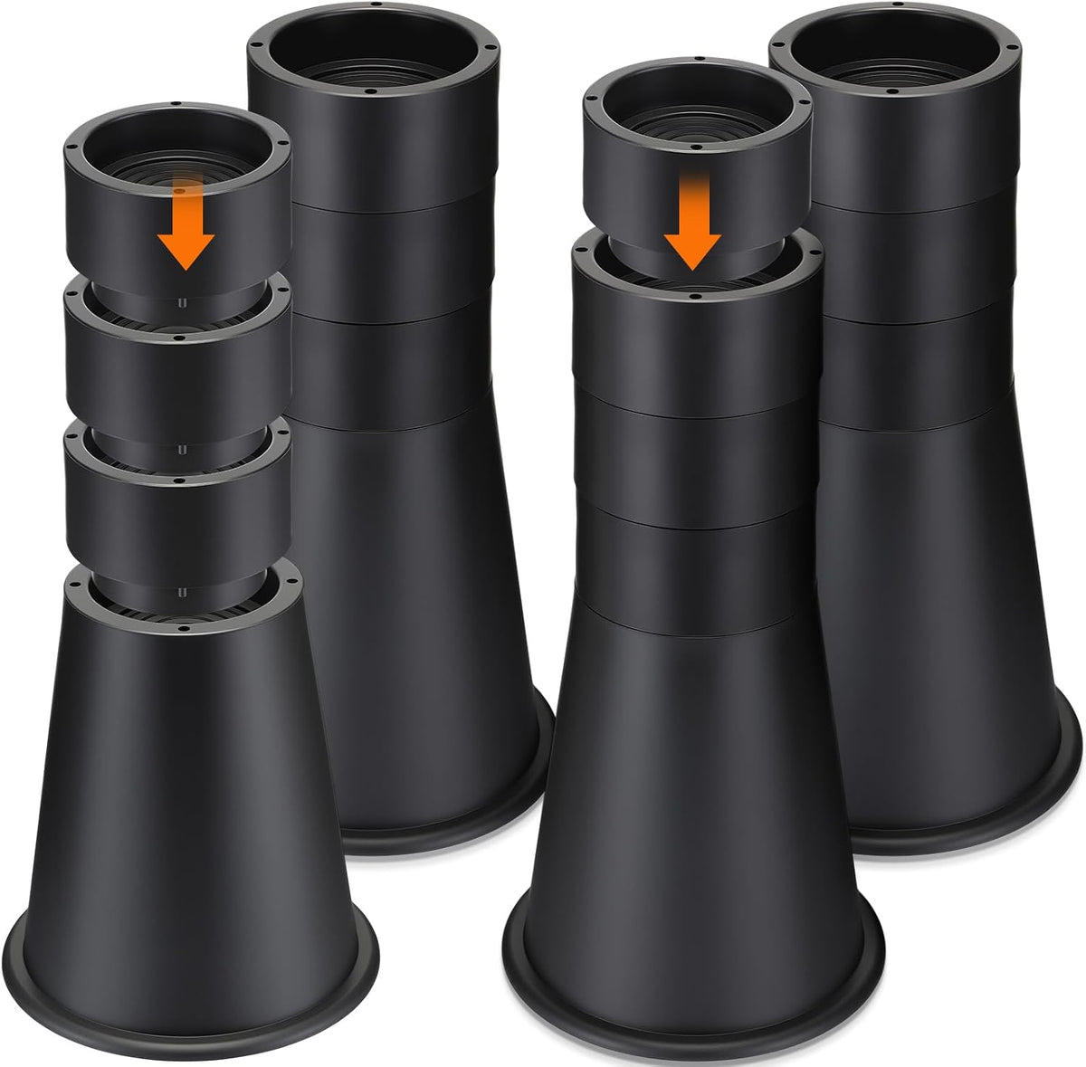Heavy Duty Bed Risers – Adjustable Furniture Risers for Beds, Sofas, Tables, and Chairs – Supports up to 1500 Lbs(12 Inch,Stackable,Set of 4)