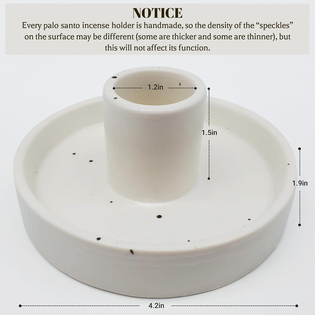 Palo Santo Holder, Ceramic Incense Stick Holder, Sage Holder for Yoga, Meditation, and Energy Cleansing, Unique Ceramic Incense Holder Gift for Palo Santo Sticks (White)