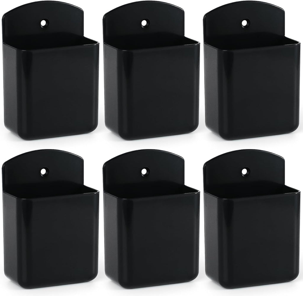 6 Pcs Remote Control Holder Wall Mount, TV Remote Controller Holder - Self Adhesive Marker Holder Wall Mount Pen Holder Storage Organizer for Home Office School (Black)