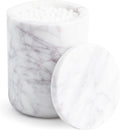 Cork & Mill Marble Bathroom Canister with Lid for Qtips and Swabs