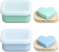 OTHIX 2 Pack Leakproof Silicone Travel Soap Case, Small Bar Soap Holder Container with Drainage Layer & Mini Portable Soap Dish Fits for Shampoo Bar, Gym, Camping (Baby Blue & Sage Green)