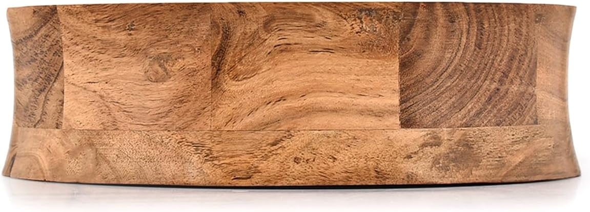 Rustic Acacia Wood Decorative Table Bowl – Unique Wooden Home Décor Centerpiece for Dining, Coffee Tables & Kitchen Styling (8" X 8" X 3")