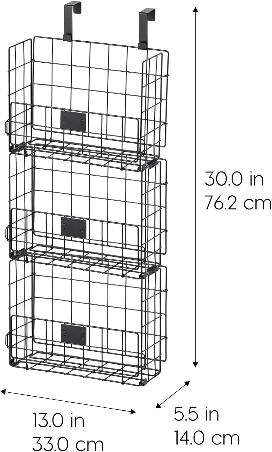 IRIS USA Over The Door Organizer, 3 Pack, Hanging or Wall Mount Wire Basket