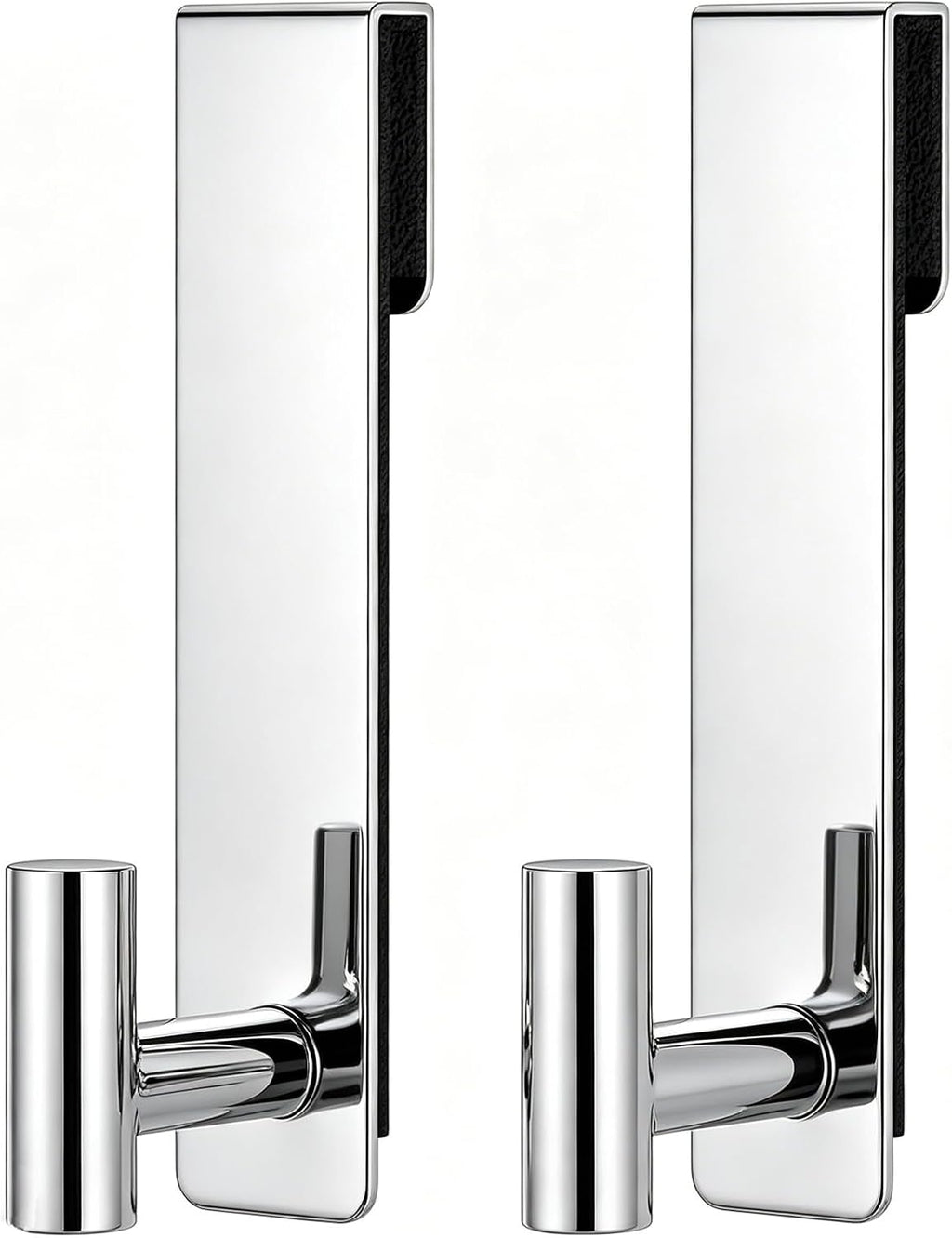 HUFEEOH 2-Pack Shower Door Hooks for 3/8-Inch Glass, T-Shaped