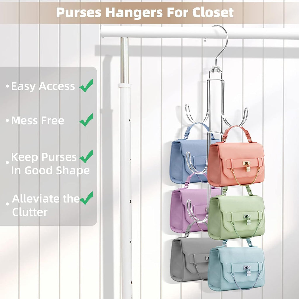 Purse Hanger Organizer for Closet Organization and Space Saving, 2 Pack