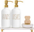 MOMEEMO Soap Dispenser Set Comes with Stainless Steel Pumps, Gold & White